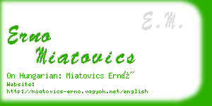 erno miatovics business card